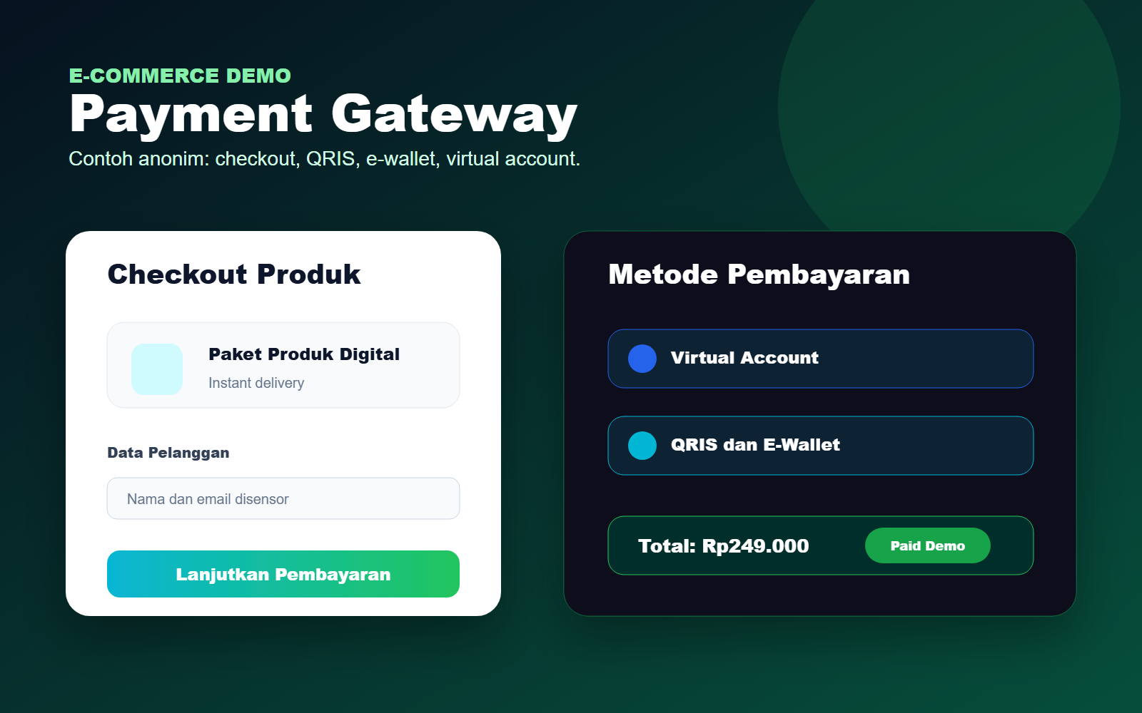 Contoh e-commerce dengan payment gateway