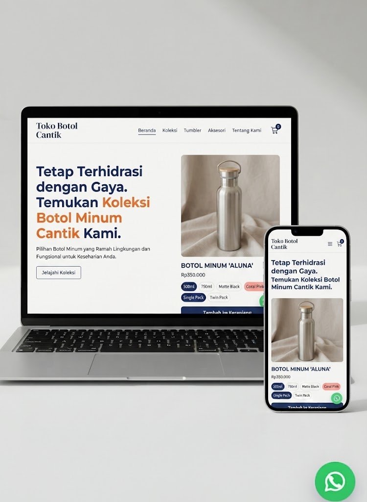 Hasil pembuatan website Toko Botol Cantik — Website Toko Online oleh KreasiNic